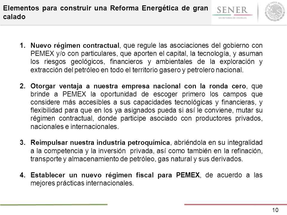Elementos para construir una Reforma Energética de gran calado