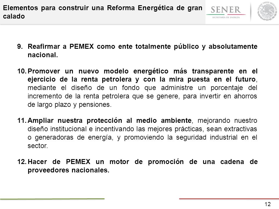 Elementos para construir una Reforma Energética de gran calado
