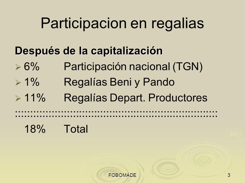 Participacion en regalias