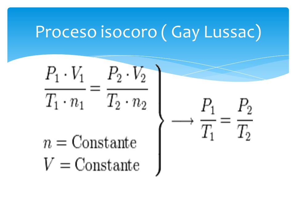 Proceso isocoro ( Gay Lussac)