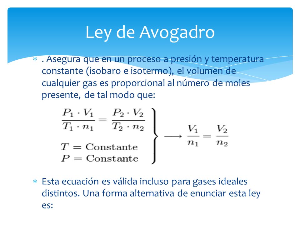 Ley de Avogadro