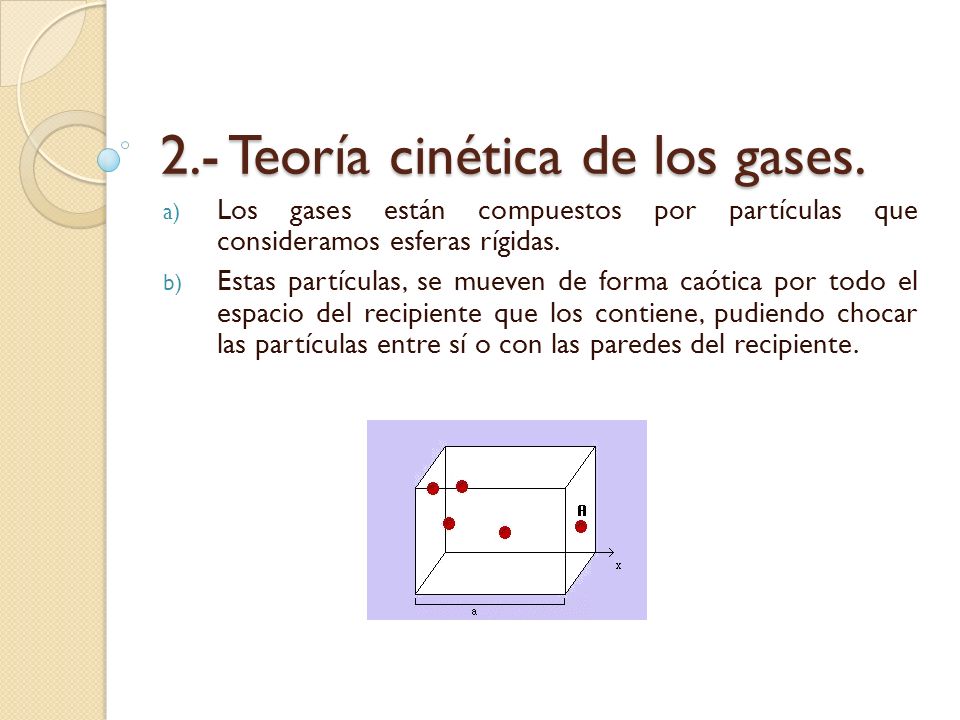 2.- Teoría cinética de los gases.