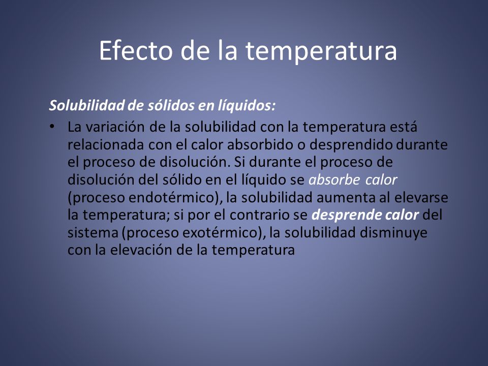 Efecto de la temperatura