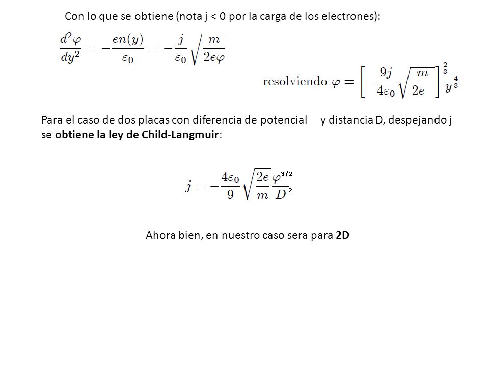 Con lo que se obtiene (nota j < 0 por la carga de los electrones):