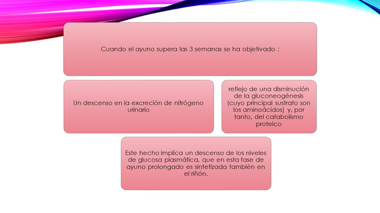 Cuando el ayuno supera las 3 semanas se ha objetivado :