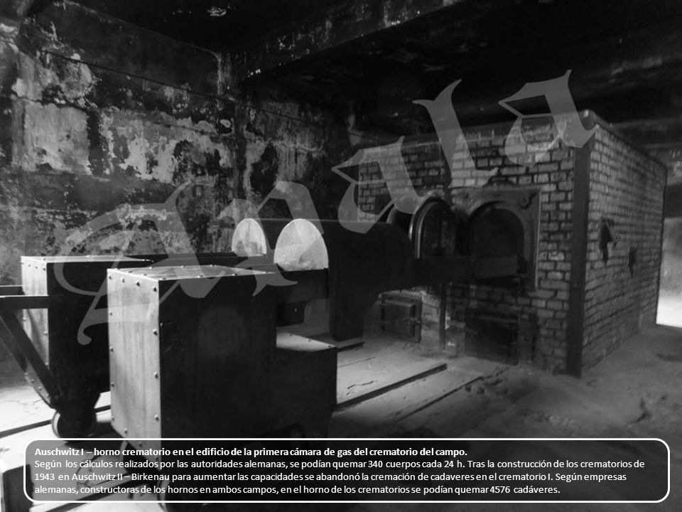 Auschwitz I – horno crematorio en el edificio de la primera cámara de gas del crematorio del campo.