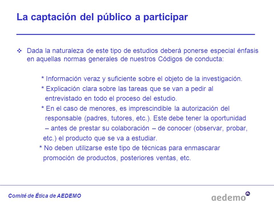 La captación del público a participar ________________________________________