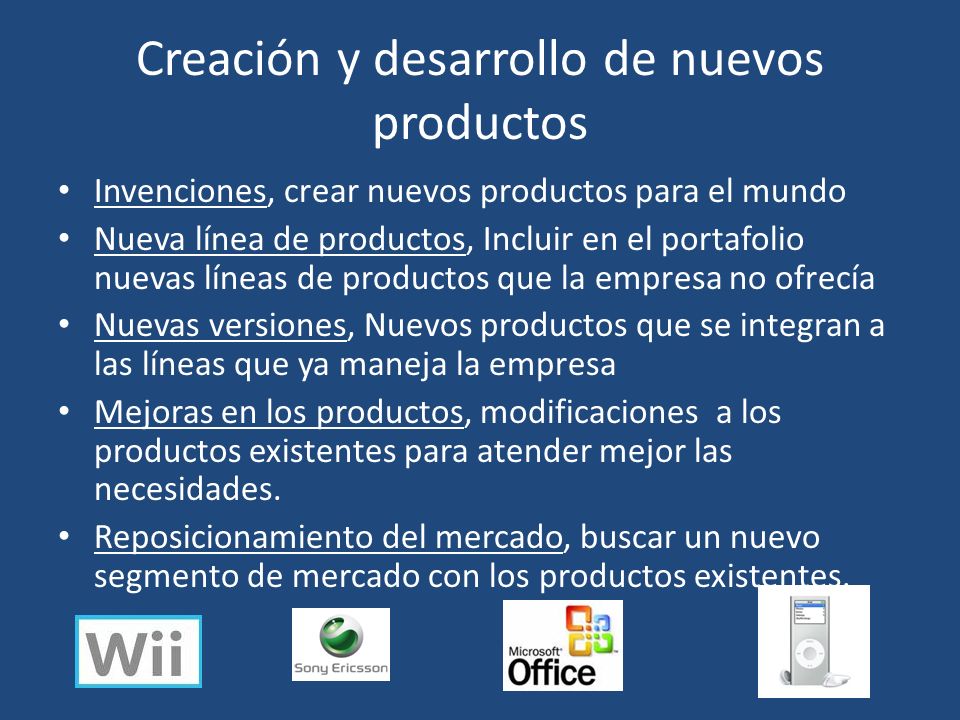 Creación y desarrollo de nuevos productos