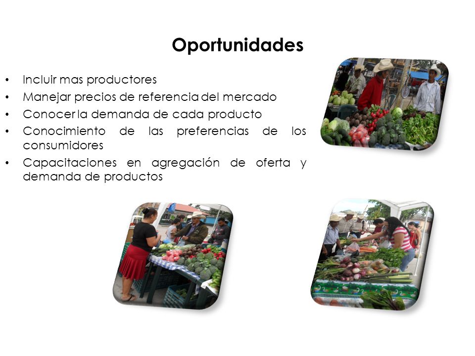 Oportunidades Incluir mas productores