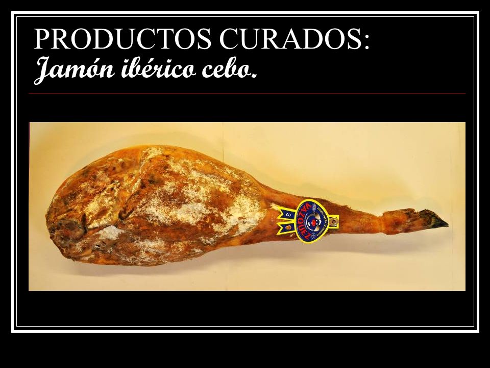 PRODUCTOS CURADOS: Jamón ibérico cebo.