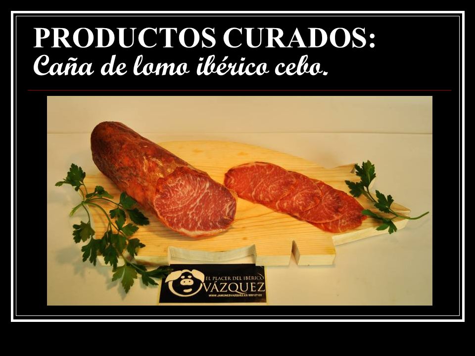 PRODUCTOS CURADOS: Caña de lomo ibérico cebo.