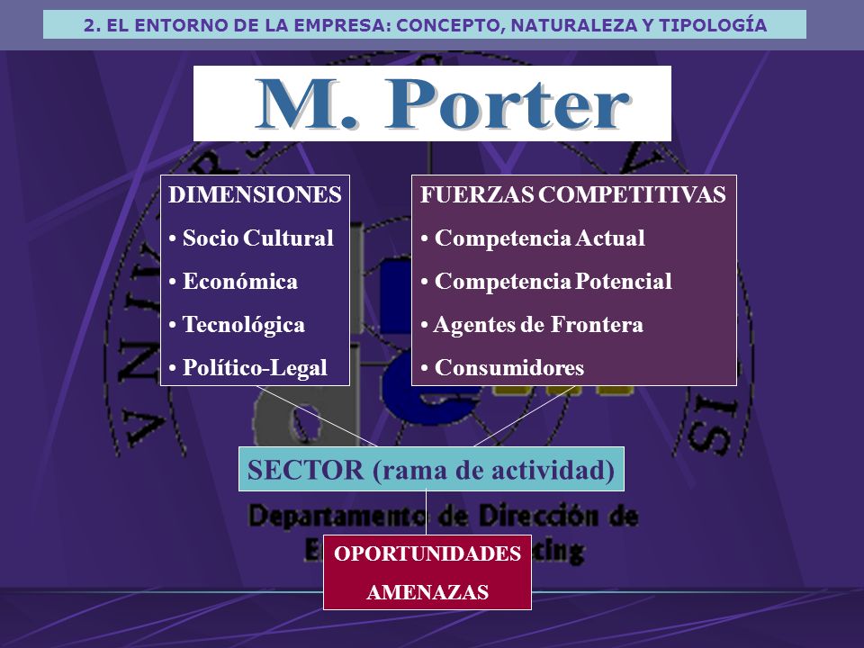 M. Porter SECTOR (rama de actividad) DIMENSIONES Socio Cultural