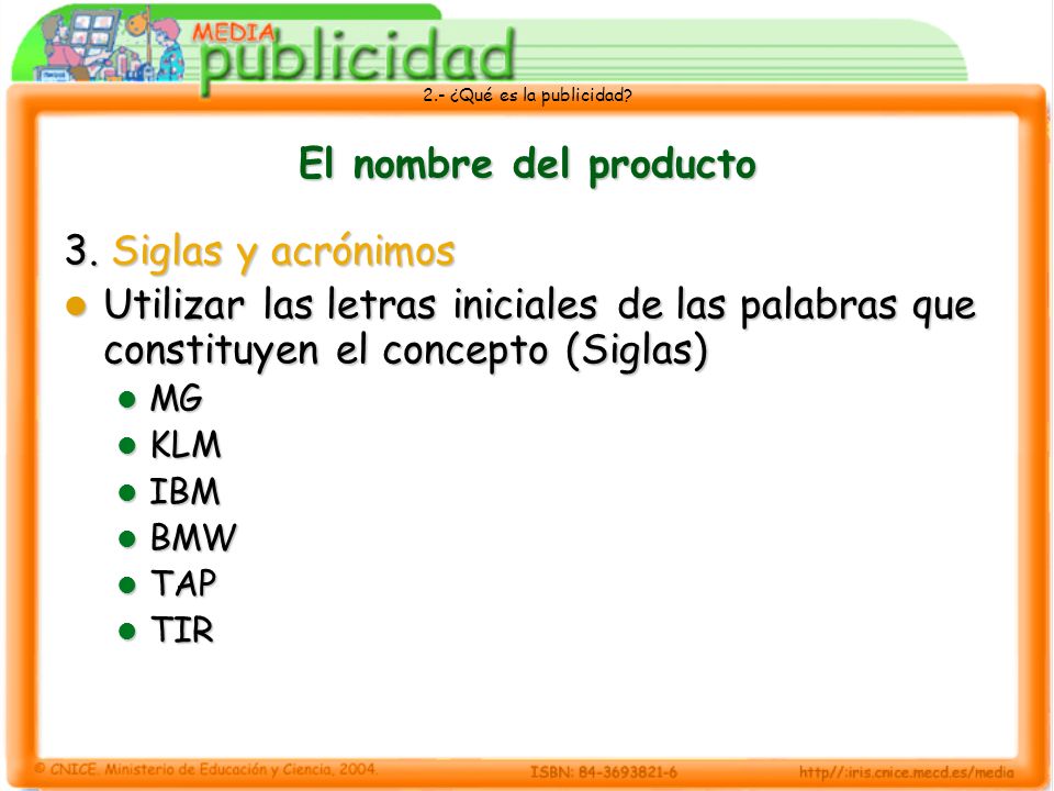El nombre del producto 3. Siglas y acrónimos