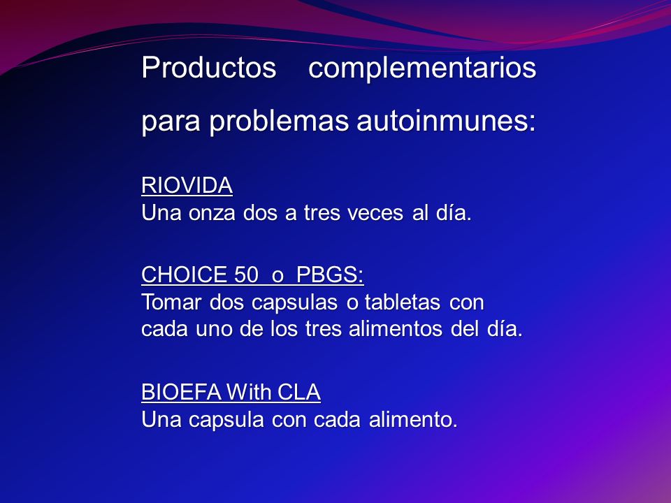 Productos complementarios para problemas autoinmunes: