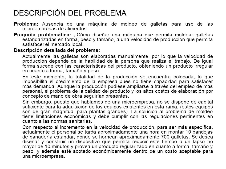 DESCRIPCIÓN DEL PROBLEMA