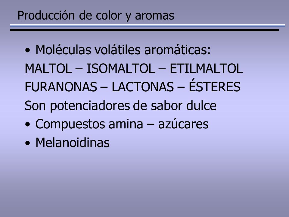 Producción de color y aromas