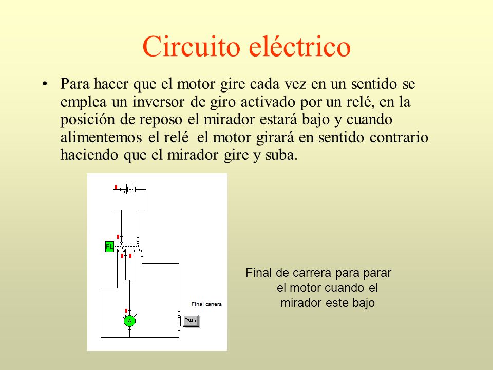 Final de carrera para parar el motor cuando el mirador este bajo