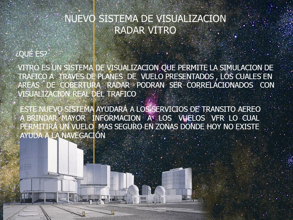 NUEVO SISTEMA DE VISUALIZACION RADAR VITRO