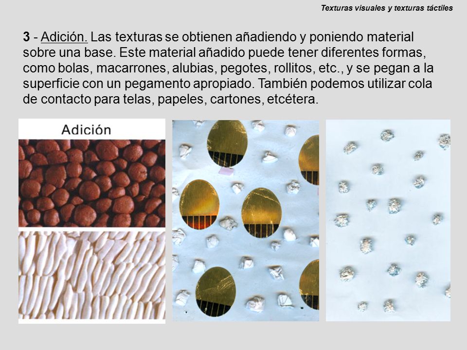 Texturas visuales y texturas táctiles