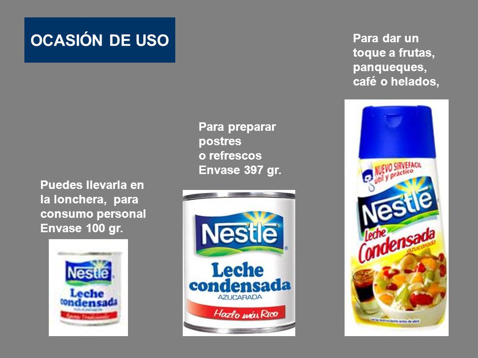 OCASIÓN DE USO Para dar un toque a frutas, panqueques, café o helados,