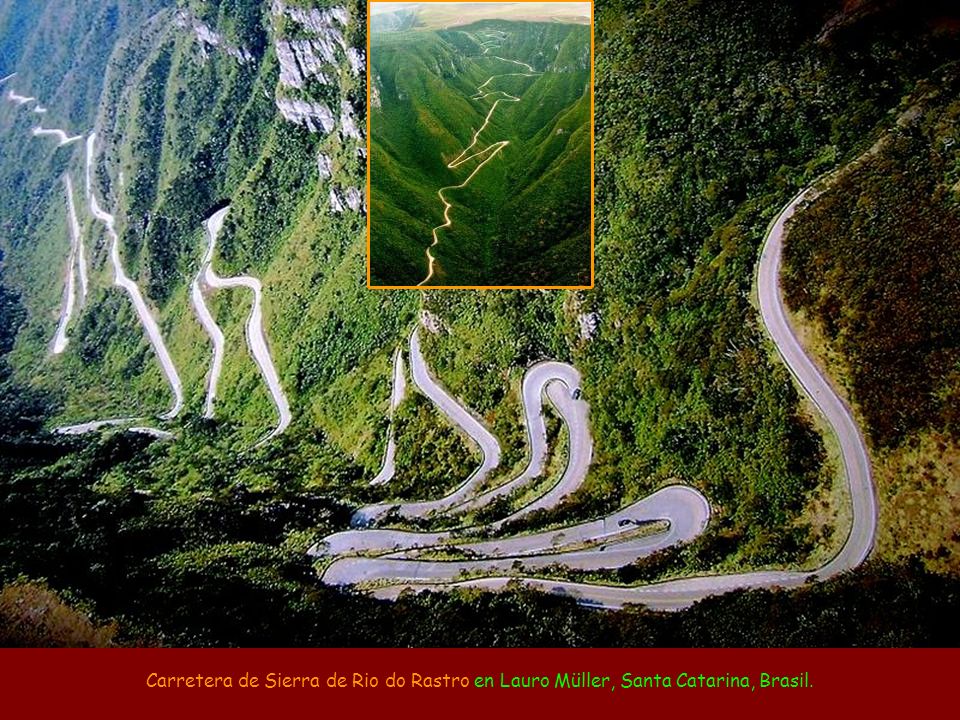 Carretera de Sierra de Rio do Rastro en Lauro Müller, Santa Catarina, Brasil.
