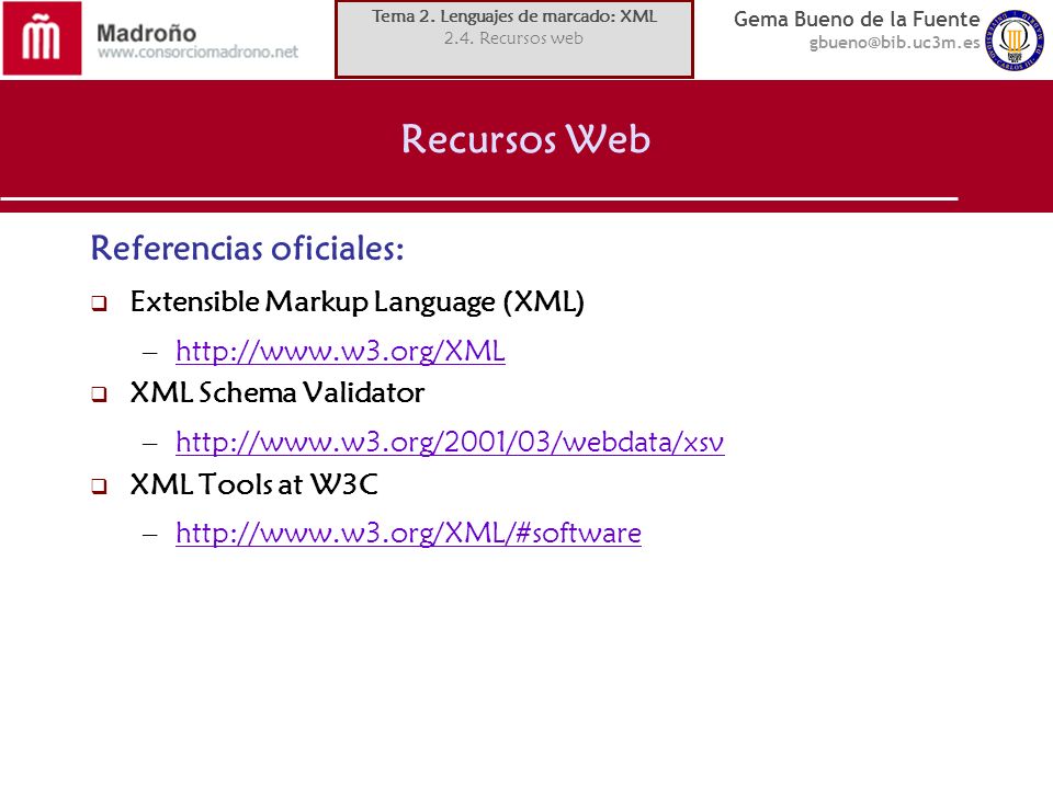 Tema 2. Lenguajes de marcado: XML