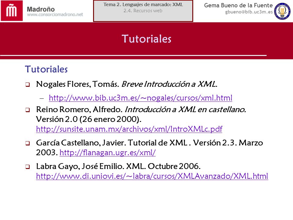 Tema 2. Lenguajes de marcado: XML