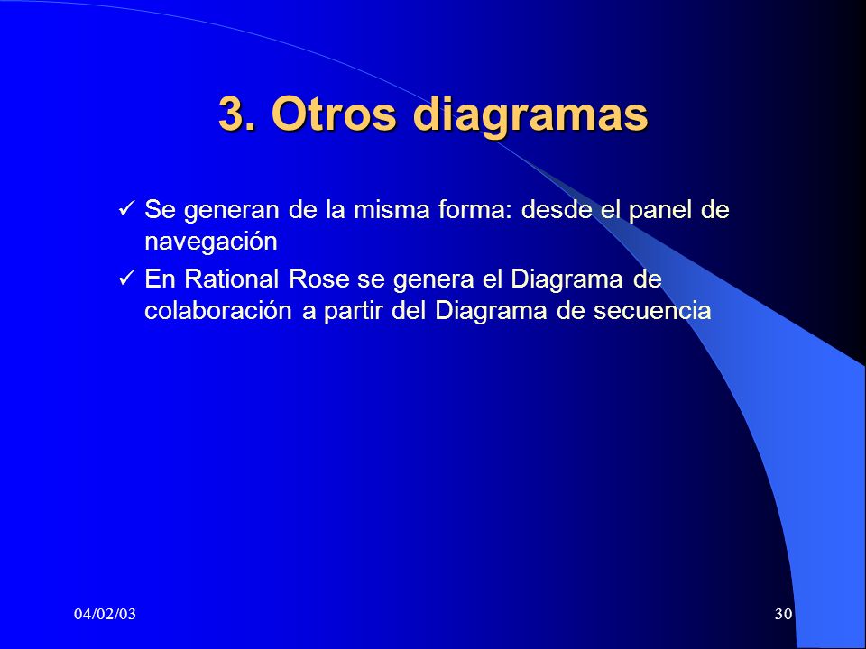 3. Otros diagramas Se generan de la misma forma: desde el panel de navegación.