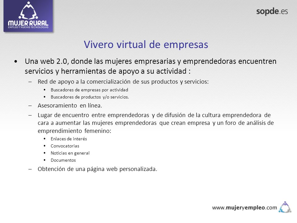 Vivero virtual de empresas