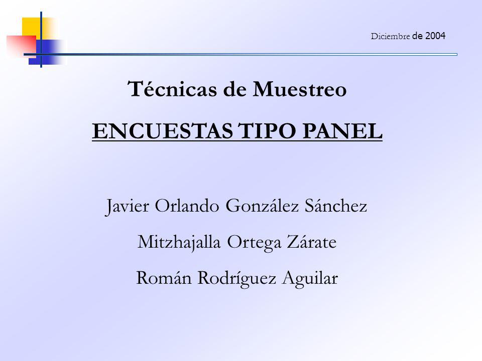 Técnicas de Muestreo ENCUESTAS TIPO PANEL