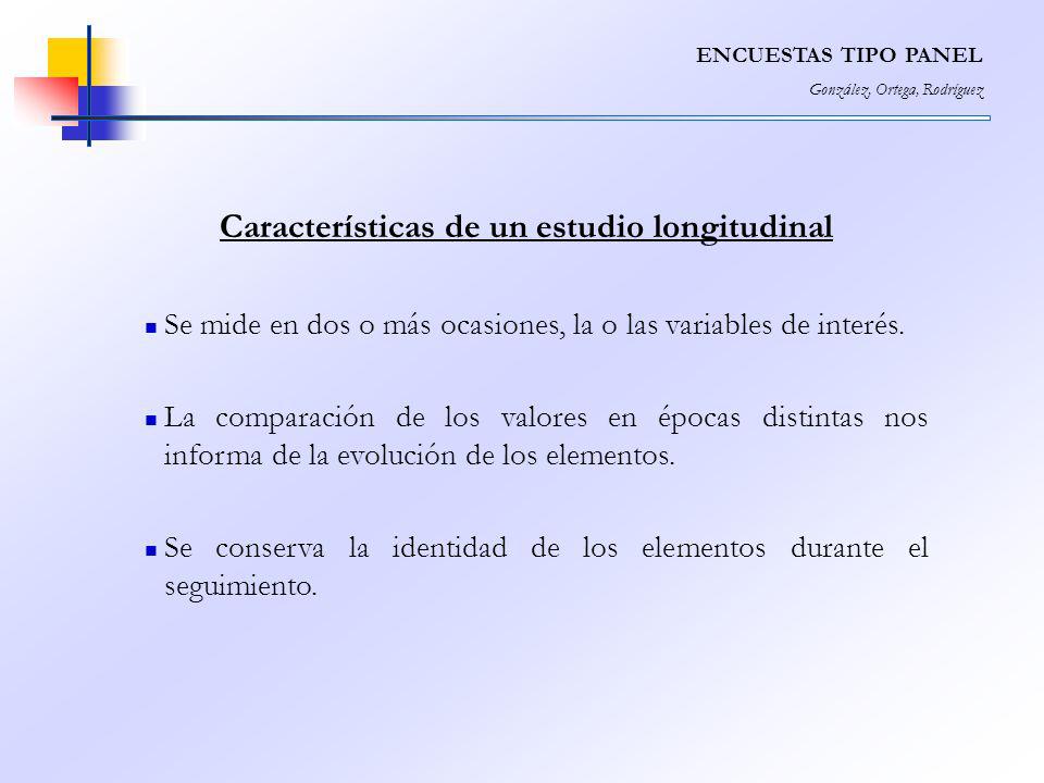 Características de un estudio longitudinal