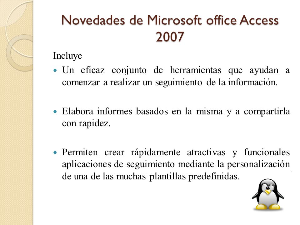 Novedades de Microsoft office Access 2007
