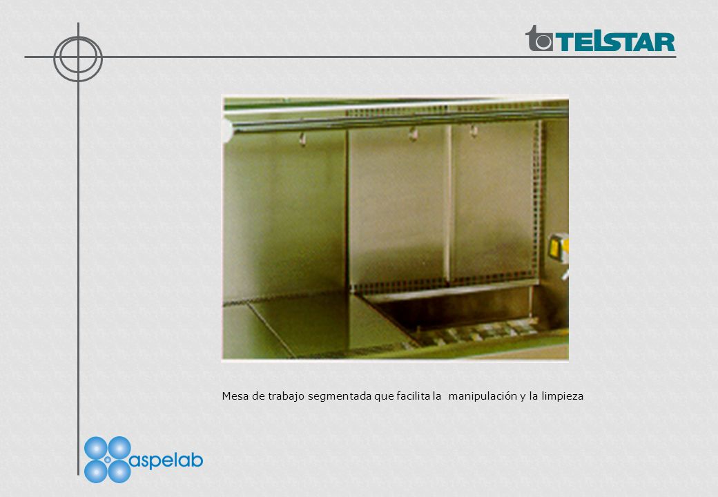 Mesa de trabajo segmentada que facilita la manipulación y la limpieza