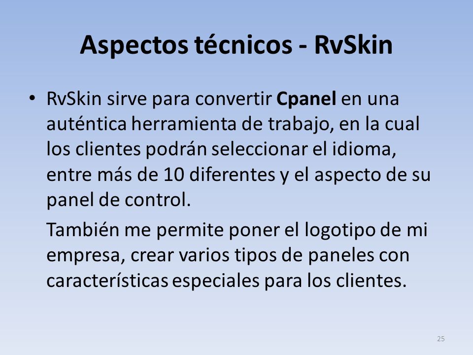 Aspectos técnicos - RvSkin