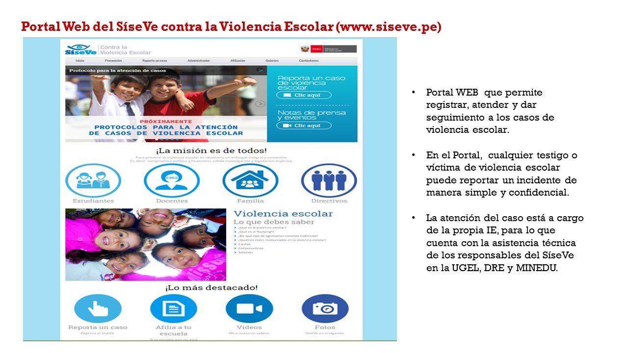 Portal Web del SíseVe contra la Violencia Escolar (