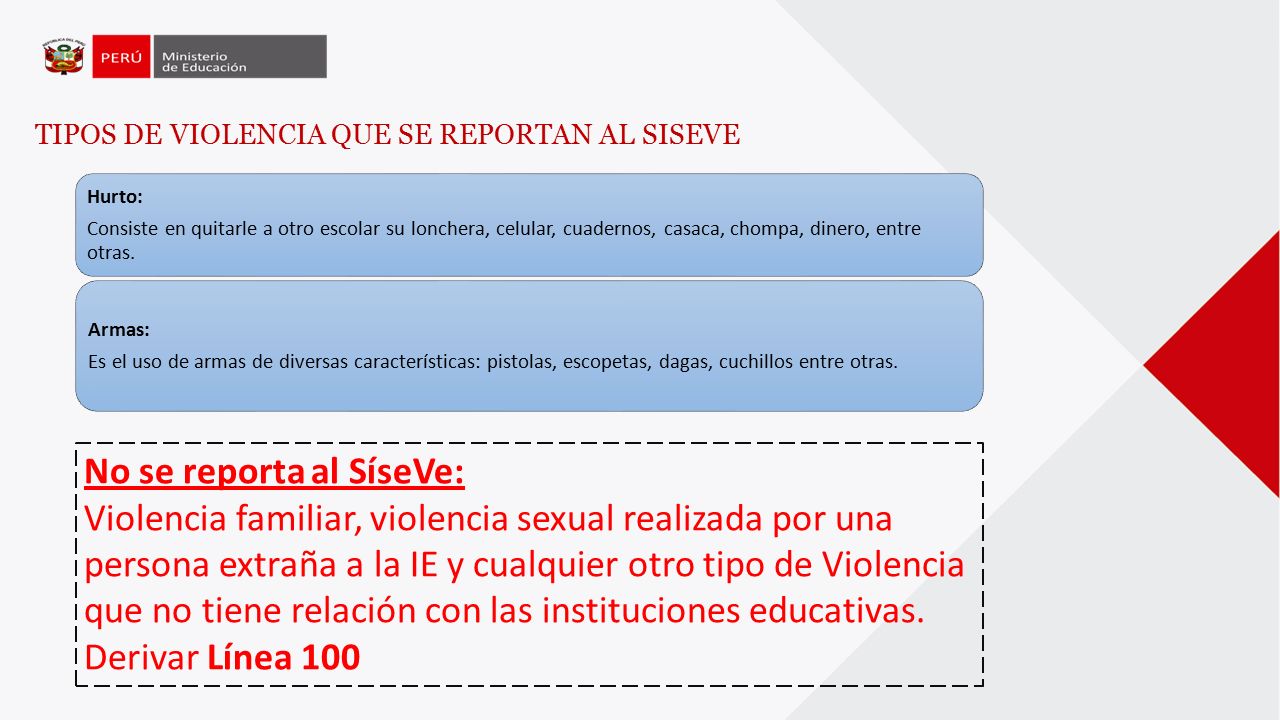 TIPOS DE VIOLENCIA QUE SE REPORTAN AL SISEVE