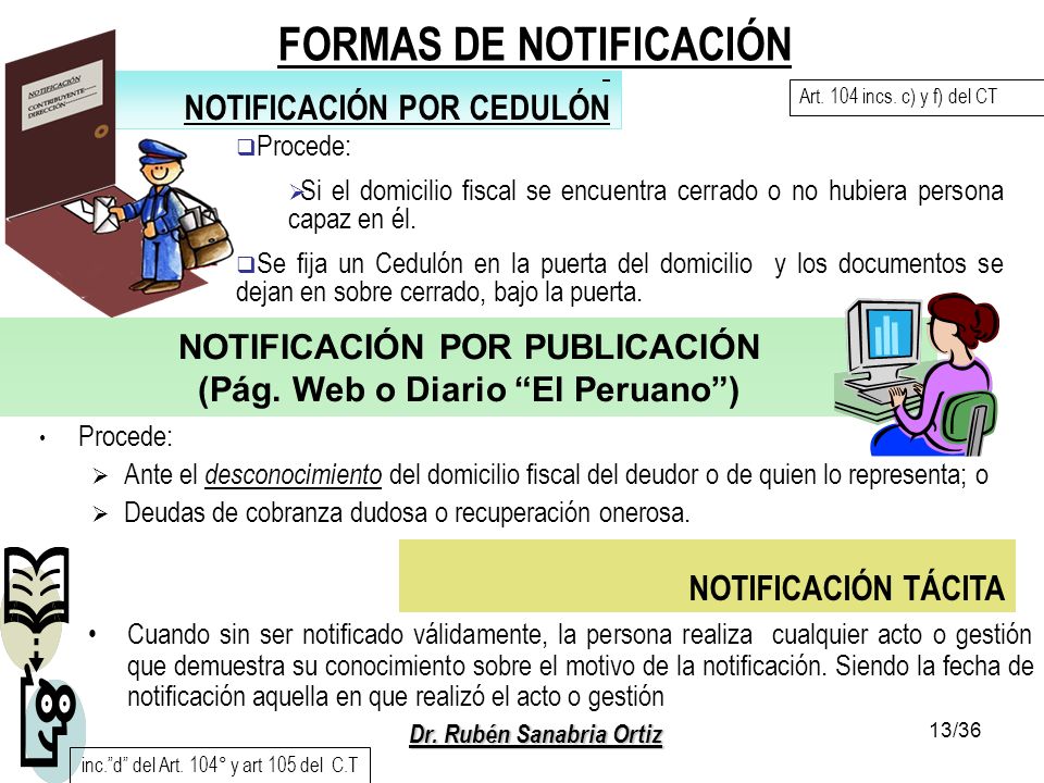 NOTIFICACIÓN POR PUBLICACIÓN (Pág. Web o Diario El Peruano )