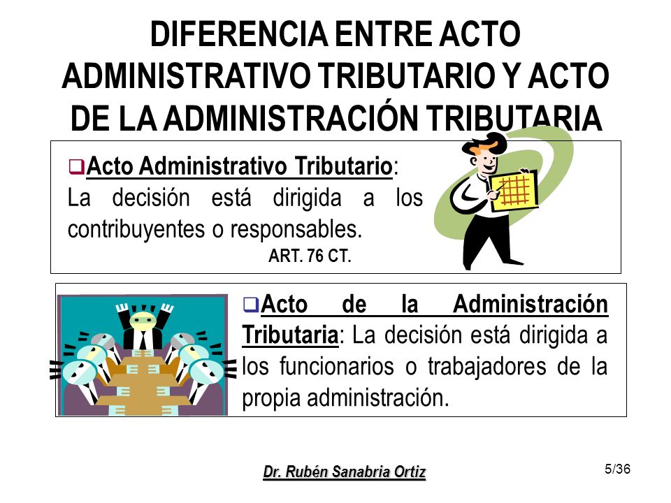 DIFERENCIA ENTRE ACTO ADMINISTRATIVO TRIBUTARIO Y ACTO DE LA ADMINISTRACIÓN TRIBUTARIA