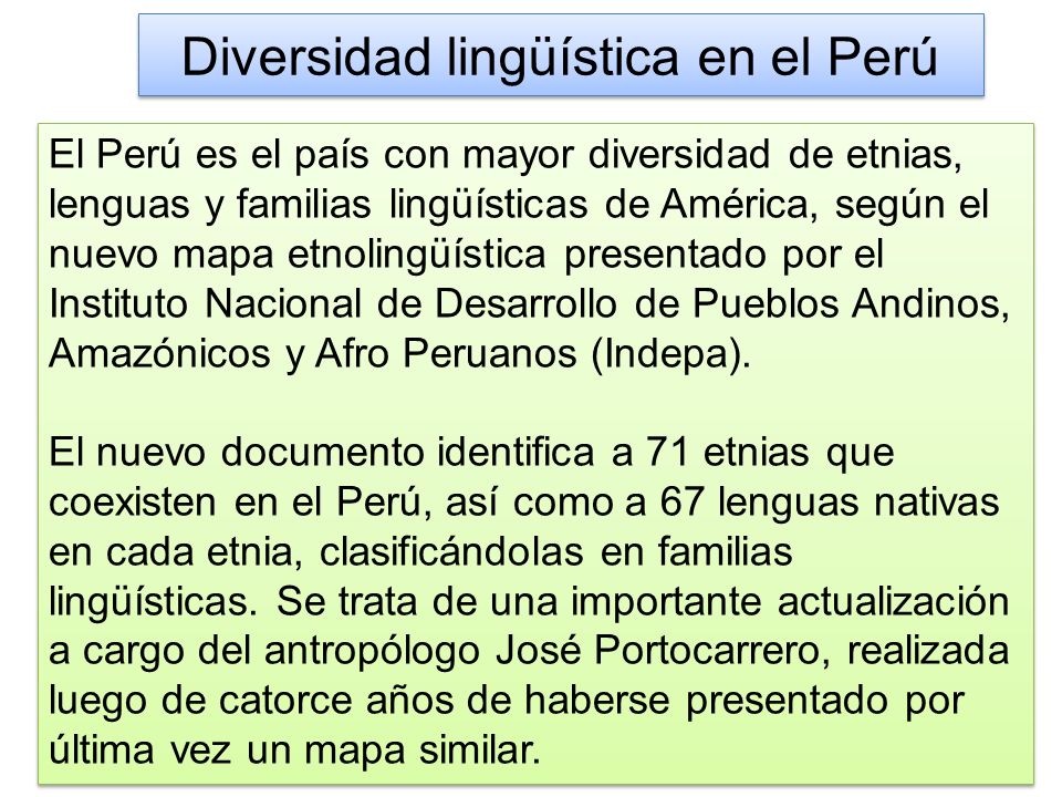Diversidad lingüística en el Perú