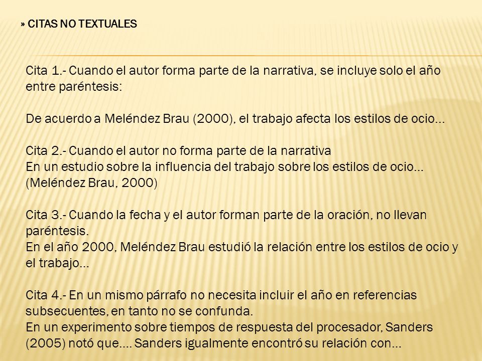 Cita 2.- Cuando el autor no forma parte de la narrativa