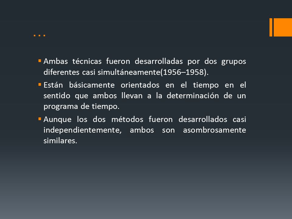 … Ambas técnicas fueron desarrolladas por dos grupos diferentes casi simultáneamente(1956–1958).