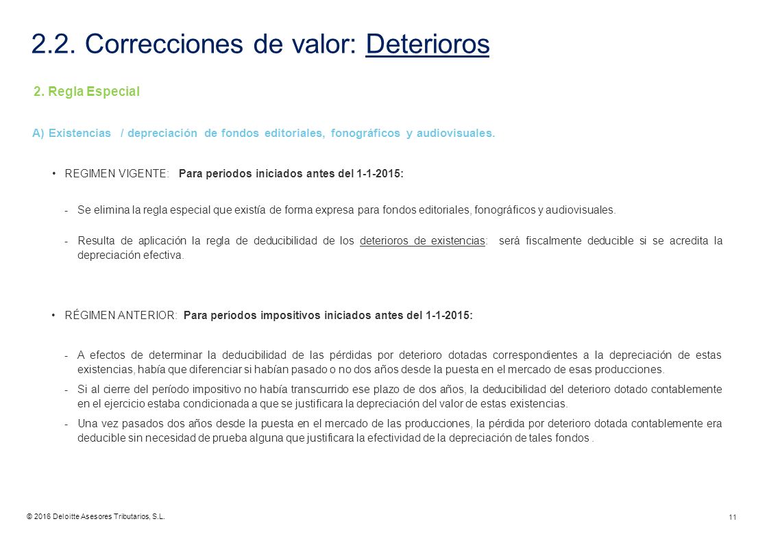2.2. Correcciones de valor: Deterioros