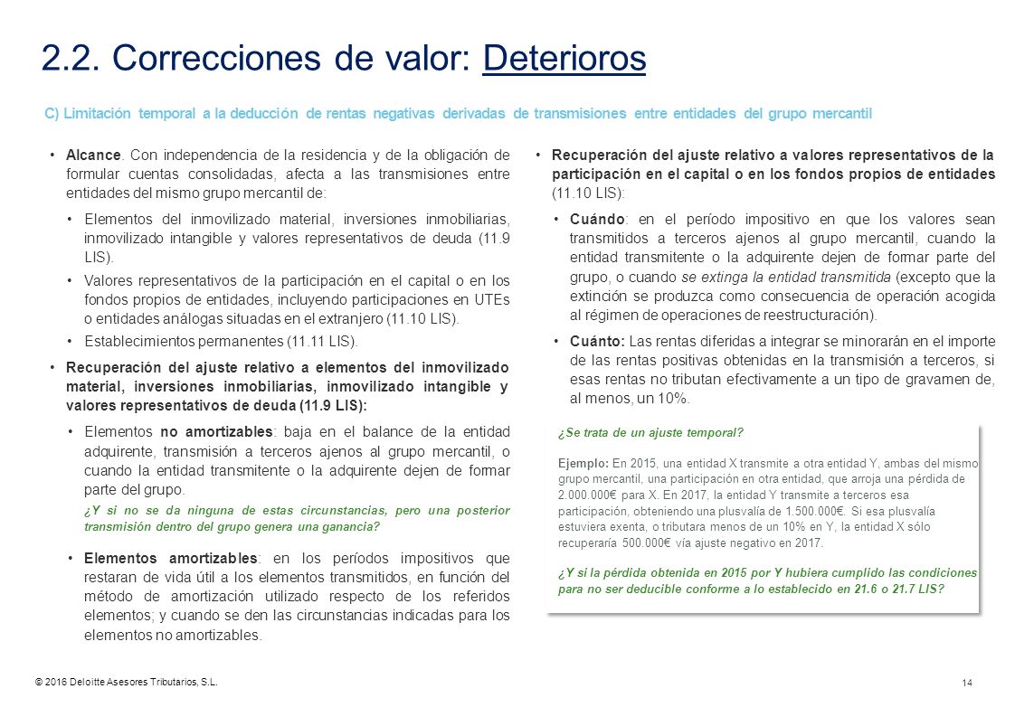 2.2. Correcciones de valor: Deterioros