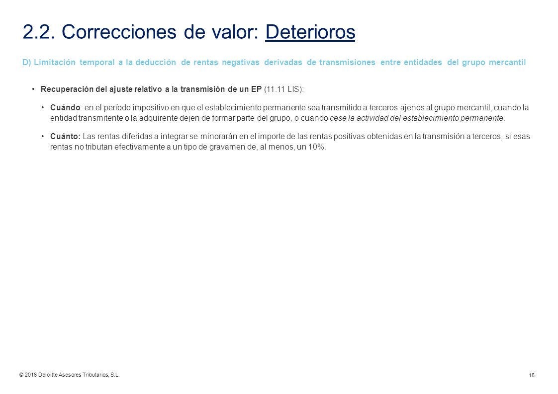 2.2. Correcciones de valor: Deterioros