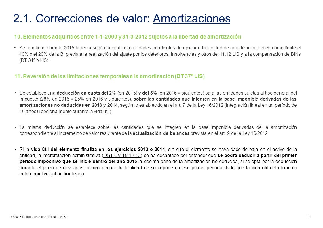 2.1. Correcciones de valor: Amortizaciones