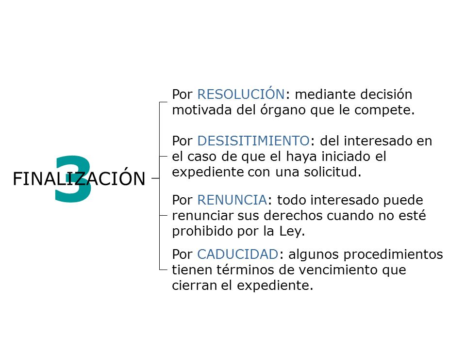 Por RESOLUCIÓN: mediante decisión motivada del órgano que le compete.