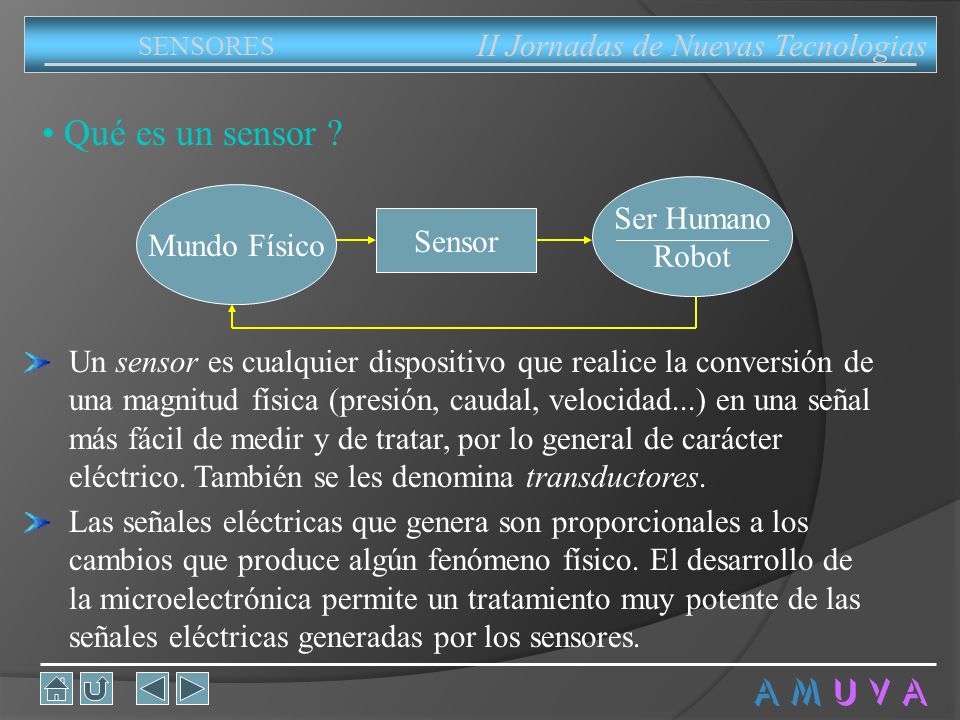 Qué es un sensor A M U V A II Jornadas de Nuevas Tecnologias