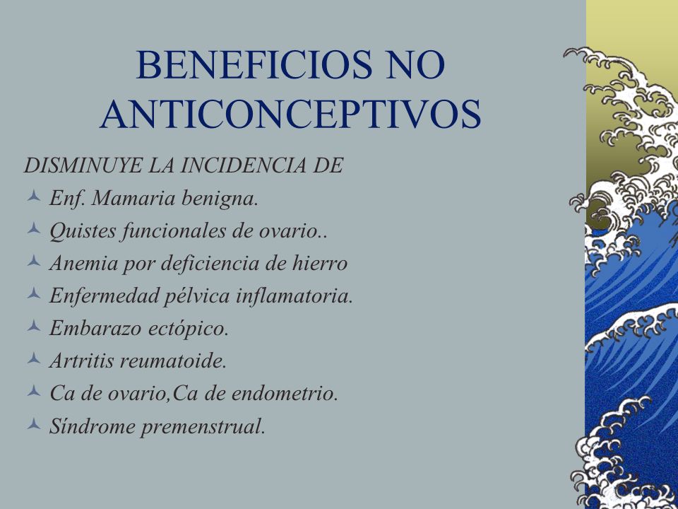 BENEFICIOS NO ANTICONCEPTIVOS