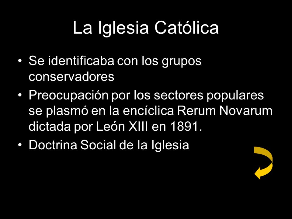 La Iglesia Católica Se identificaba con los grupos conservadores