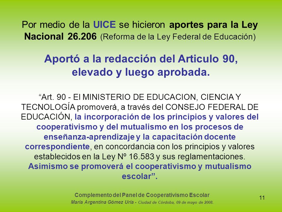 Aportó a la redacción del Articulo 90, elevado y luego aprobada.